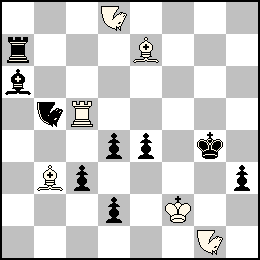 Rf2 Tc5 Fb3 Fe7 Nd8 Ng1 + Rg4 Pc3 Pd4 Pd2 Pe4 Ph3 Ta7 Fa6 Nb5
