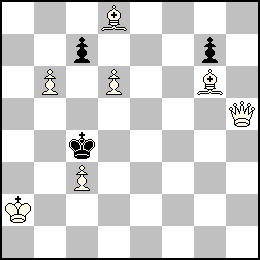 Ra2 Pb6 Pc3 Pd6 Dh5 Fd8 Fg6 + Rc4 Pc7 Pg7