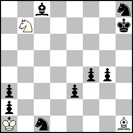 Ra1 Fh1 Cb7 + Rh7 Pa3 Pa2 Pe3 Pf4 Pg4 Fc8 Cc1 Ch8