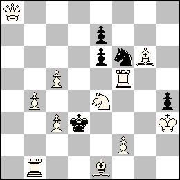 Rh3 Pb4 Pc5 Pc3 Pf2 Da8 Tb1 Tf5 Fe1 Fg6 Ce4 + Rd3 Pe7 Pe6 Ph4 Cf6