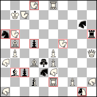 Rb9 Pb5 Pf5 Pf4 Ph2 Dj5 Fb6 Fd4 Nb7 Nc9 Nd10 Ng6 Ga4 Ga1 Gf3 Gj2 Of10 Of2 + Pc3 Pd6 Tj7 Ca7 Ge3 Gi8 Ke4 + Pd2 Fb3 Ci1