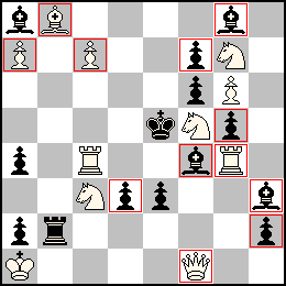Ra1 Pa7 Pc7 Pg6 Df1 Tc4 Tg4 Fb8 Cc3 Cf5 Cg7 + Re5 Pa4 Pa2 Pd3 Pe3 Pf7 Pf6 Pg5 Ph2 Tb2 Fa8 Ff4 Fg8 Fh3