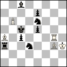 Rh3 Pb6 Tg4 Fa4 Fg3 + Rc5 Pc4 Pe7 Pe5 Ta3 Fc8 Cd3 Ce6