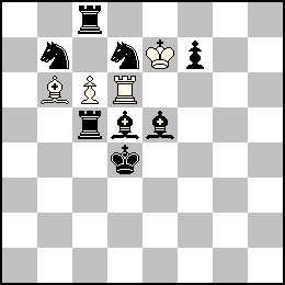 Re7 Pc6 Td6 Fb6 + Rd4 Pf7 Tc8 Tc5 Fd5 Fe5 Cb7 Cd7