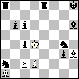 Rd4 Pc2 Pd2 Fa1 + Rh8 Pb6 Pc6 Pc4 Pg3 Ta8 Te8 Fh6 Fh3 Ca2 Cg4