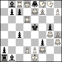 Re1 Pd2 Pe2 Ph7 Dd8 Tc8 Td6 Ff7 Fh4 Nf8 Ng8 Se7 Sf2 Sg4 Sh3 + Re5 Pa2 Pb7 Pc7 Pc4 Pf3 Pg5 Ta1 Fb8 Fb1 Se8
