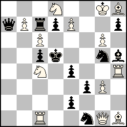 Rg8 Pb7 Pc6 Pe7 Pg6 Pg3 Dg1 Tc1 Th4 Fh8 Fh1 Cc4 Cd8 + Rd5 Pc5 Pd7 Pe4 Pe2 Pf3 Ph7 Da7 Tc7 Fh5 Cf1 Cg5