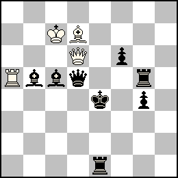 Rc7 Dd6 Ta5 Fd7 + Re4 Pf6 Pg4 Dd5 Te1 Tg5 Fb5 Fc5