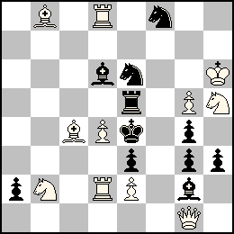 Rh6 Pd4 Pe2 Pg5 Dg1 Td8 Td2 Fb8 Fc4 Cb2 Ch5 + Re4 Pa2 Pe3 Pg4 Pg3 Ph3 Te5 Fd6 Fg2 Ce6 Cf8