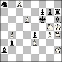 Rh5 Pb4 Pd6 Pe3 Pg4 Dh2 Th4 Fc8 Cg5 + Rf6 Pb3 Pe4 Pf7 Pg7 Th7 Fa2 Fh6 Ca8