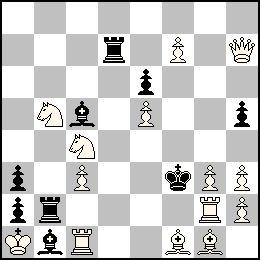 Ra1 Pc3 Pe5 Pf7 Pg3 Ph3 Ph2 Dh7 Tc1 Tg2 Ff1 Fg1 Cb5 Cc4 + Rf3 Pa3 Pa2 Pe6 Ph5 Tb2 Td7 Fb1 Fc5
