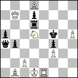 Rd1 Pc2 Pf3 Ph5 Db7 Te1 Fb1 Fd8 Cd5 + Rf5 Pa5 Pb4 Pd7 Pf4 Da4 Td6
