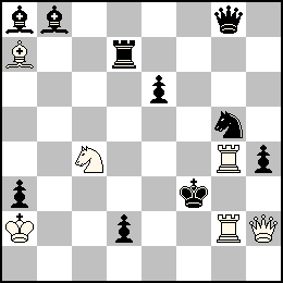 Ra2 Dh2 Tg4 Tg2 Fa7 Cc4 + Rf3 Pa3 Pd2 Pe6 Ph4 Dg8 Td7 Fa8 Fb8 Cg5