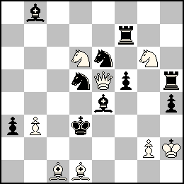 Rh2 Pb3 Pg2 De5 Fc1 Fd1 Cd6 Cg6 + Rd3 Pa3 Pf5 Ph4 Tf7 Th5 Fb8 Fe4 Cd5 Ce6