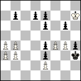 Rh7 Pa4 Pa3 Pb4 Pb3 Pe2 Pf4 Pg4 + Rh3 Pb7 Pd7 Pe7 Pe6 Pe4 Pe3 Pg6 Ph4