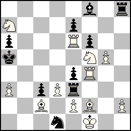 Rf1 Pa3 Pd3 Pe2 Pg5 Ph2 Te6 Tf4 Fc2 Ff2 Ca7 Cf5 + Ra5 Pa6 Pc3 Pe7 Pe4 Pf6 Te3 Th8 Ff8 Cd1
