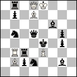 Re8 Pe3 Dd8 Tb3 Fb2 Fd7 + Re4 Pb7 Pc2 Pg5 Pg4 Dd5 Tb8 Tc3 Ff6 Fg2 Cb5 Cd2