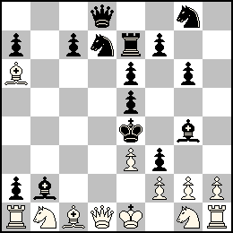 Re1 Pe3 Pf2 Pg2 Ph2 Dd1 Ta1 Th1 Fa6 Fc1 Cb1 Cg1 + Re4 Pa7 Pa2 Pc7 Pe6 Pe5 Pf7 Pf3 Pg6 Dd8 Te7 Fb2 Fg4 Cd7 Cg8