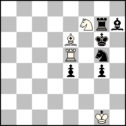 Rg1 Te5 Fe6 Cf7 + Rg6 Pe4 Pg4 Tg7 Fh7 Cg5